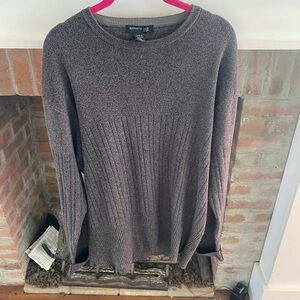 Kenneth Cole Mens Emo Grunge Slim Fit Grey Cotton Sweater size large